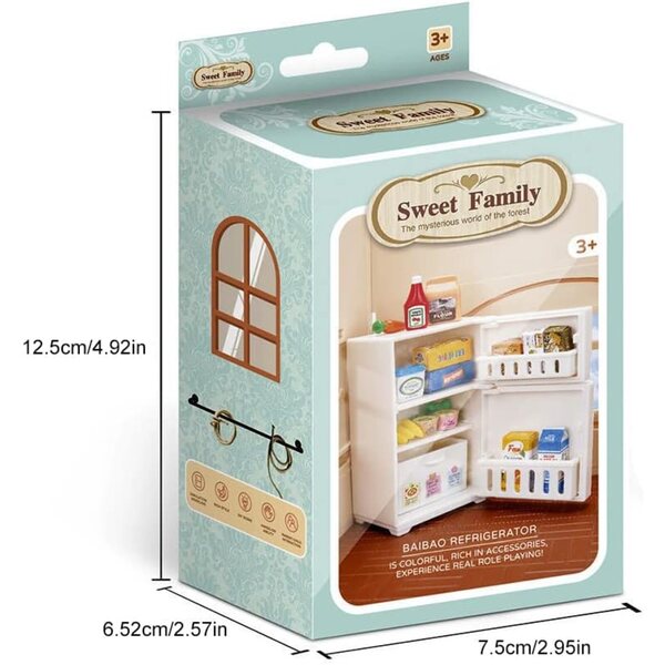 Set Giocattoli Frigorifero con 17 Alimenti per Casa delle Bambole RASTKY in Plastica e Carta