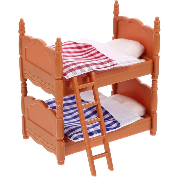 Mini Letto a Castello in Plastica per Casa delle Bambole, Accessorio Decorativo Realistico