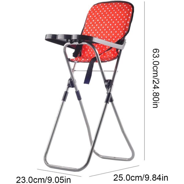 PRIMUZ Kinder-Kinderwagen – einfach zu montierendes rot-weißes Rollenspielzubehör
