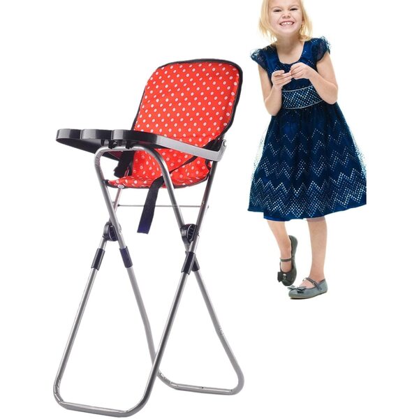 PRIMUZ Kinder-Kinderwagen – einfach zu montierendes rot-weißes Rollenspielzubehör