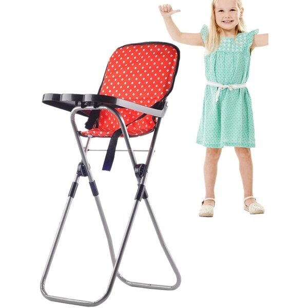 PRIMUZ Kinder-Kinderwagen – einfach zu montierendes rot-weißes Rollenspielzubehör