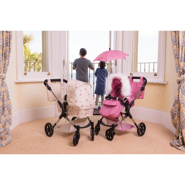 Roma Darcie Poussette für Puppen, verstellbar von 55 bis 78 cm – Rosa