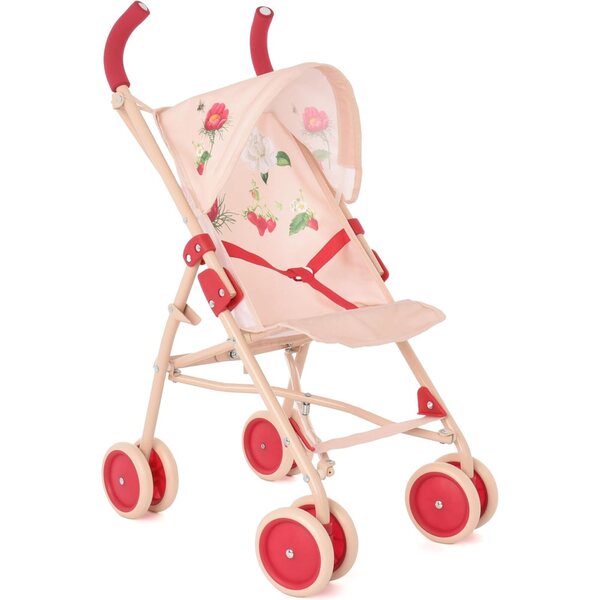 Poussette pour Bambole Roma RHS XL Flora mit Verdeck und schwenkbaren Rädern, umweltfreundlich