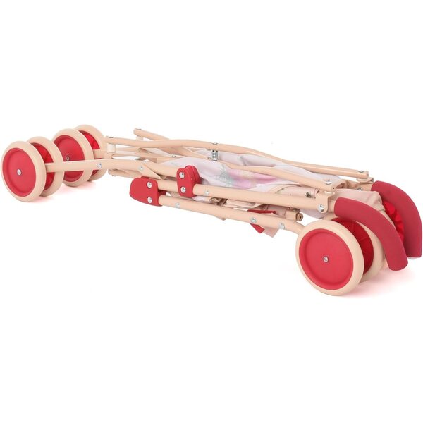 Poussette pour Bambole Roma RHS XL Flora mit Verdeck und schwenkbaren Rädern, umweltfreundlich