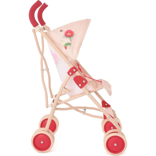 Poussette pour Bambole Roma RHS XL Flora mit Verdeck und schwenkbaren Rädern, umweltfreundlich