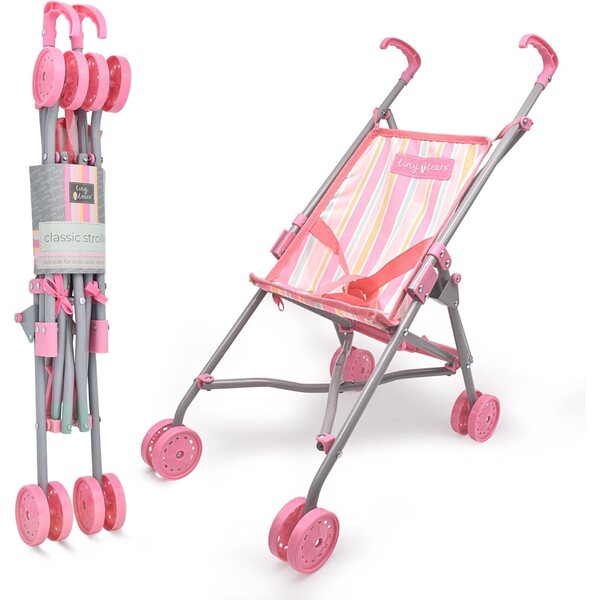 Klassischer Tiny Tears Kinderwagen für Puppen bis 46 cm, faltbar und sicher