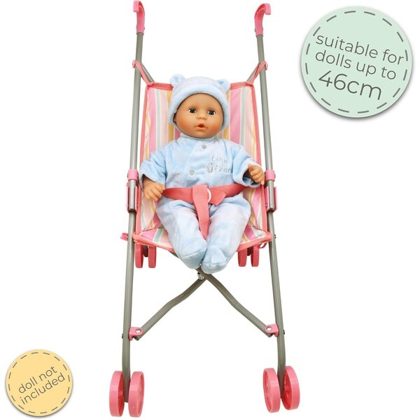 Klassischer Tiny Tears Kinderwagen für Puppen bis 46 cm, faltbar und sicher