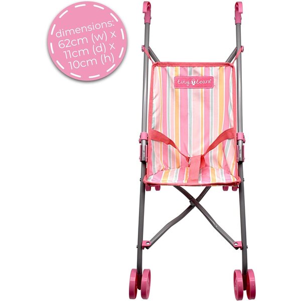 Klassischer Tiny Tears Kinderwagen für Puppen bis 46 cm, faltbar und sicher