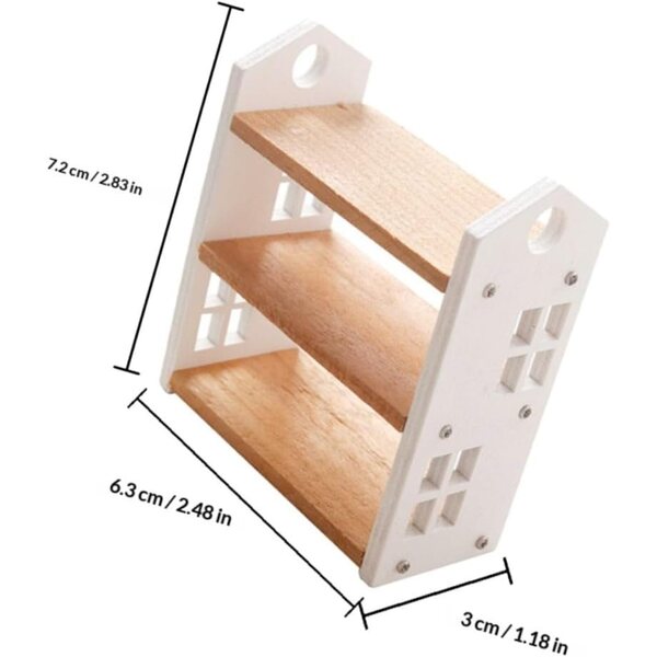 BESPORTBLE Scaffale in Legno 3 Ripiani per Miniature e Casa delle Bambole