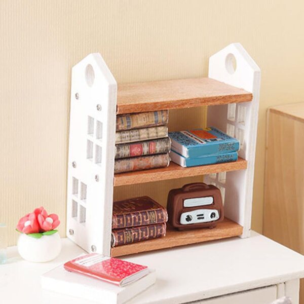 BESPORTBLE Scaffale in Legno 3 Ripiani per Miniature e Casa delle Bambole