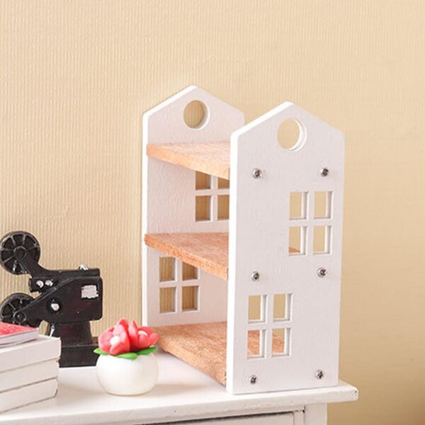 BESPORTBLE Scaffale in Legno 3 Ripiani per Miniature e Casa delle Bambole