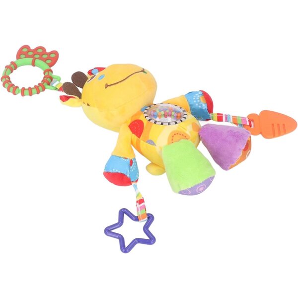 Baby-Plüschrassel mit Tiermotiven, beruhigender Glocke und praktisch zum Aufhängen