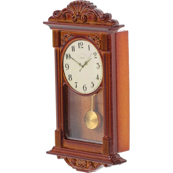 Mini Orologio a Pendolo in Legno Marrone per Casa delle Bambole ERINGOGO