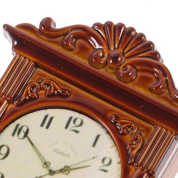 Mini Orologio a Pendolo in Legno Marrone per Casa delle Bambole ERINGOGO