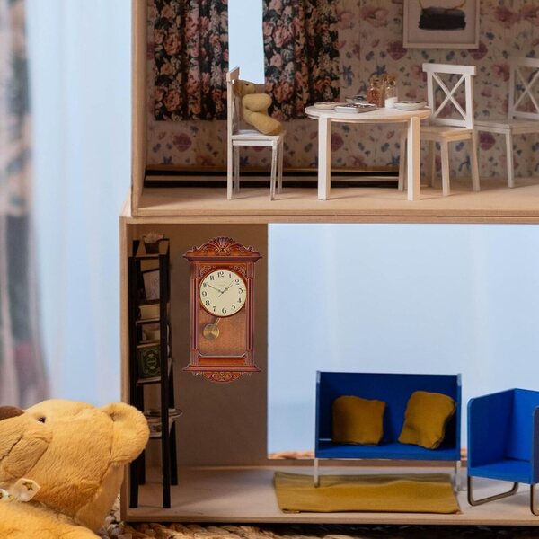 Mini Orologio a Pendolo in Legno Marrone per Casa delle Bambole ERINGOGO
