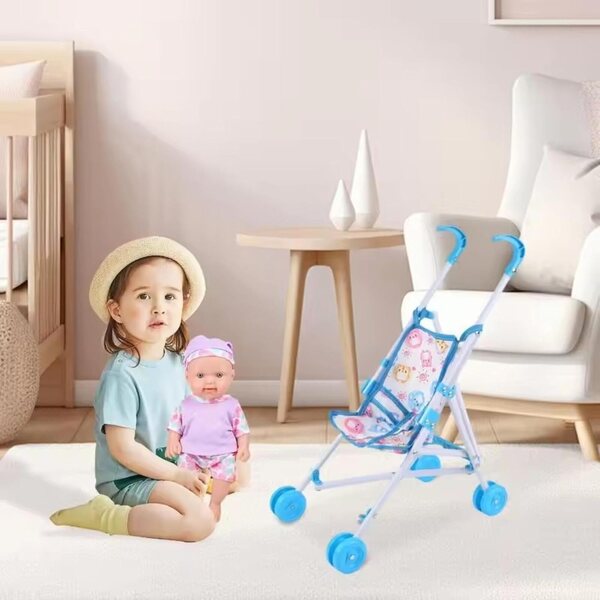 Puppenspielzeug-Kinderwagen aus langlebigem und stabilem Kunststoff für Kinder