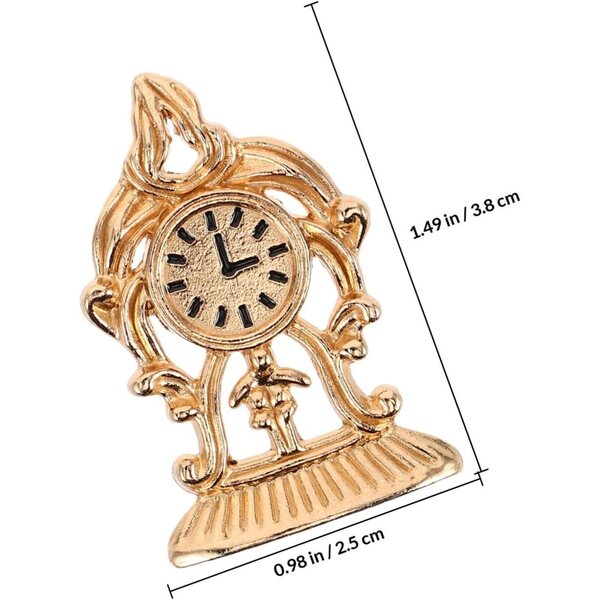BESPORTBLE Orologio Antico Miniatura Dorato per Casa Bambole in Lega Stile Europeo