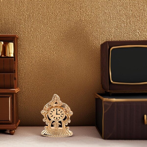 BESPORTBLE Orologio Antico Miniatura Dorato per Casa Bambole in Lega Stile Europeo