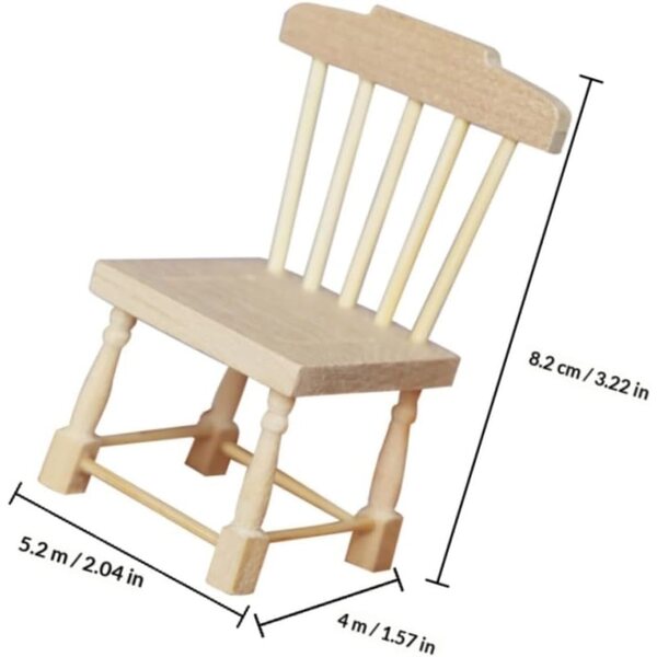 ERINGOGO Holzstuhl für Puppenhaus, realistische und fertige Mini-Möbel