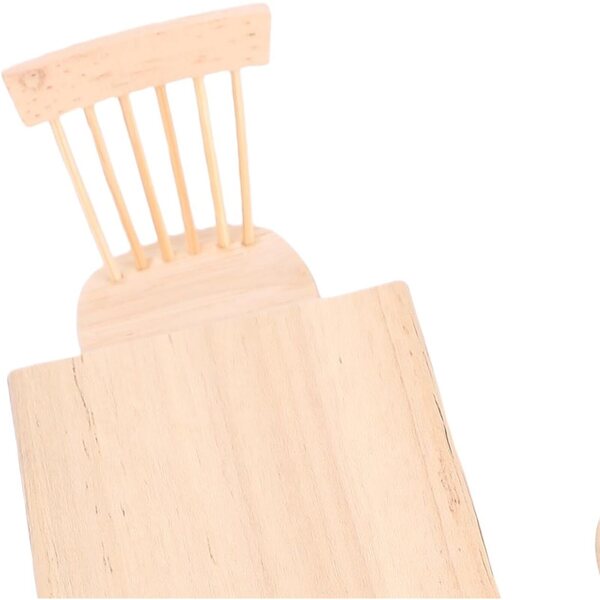 Set Mobili in Legno per Casa delle Bambole con Tavolo e 4 Sedie in Quercia