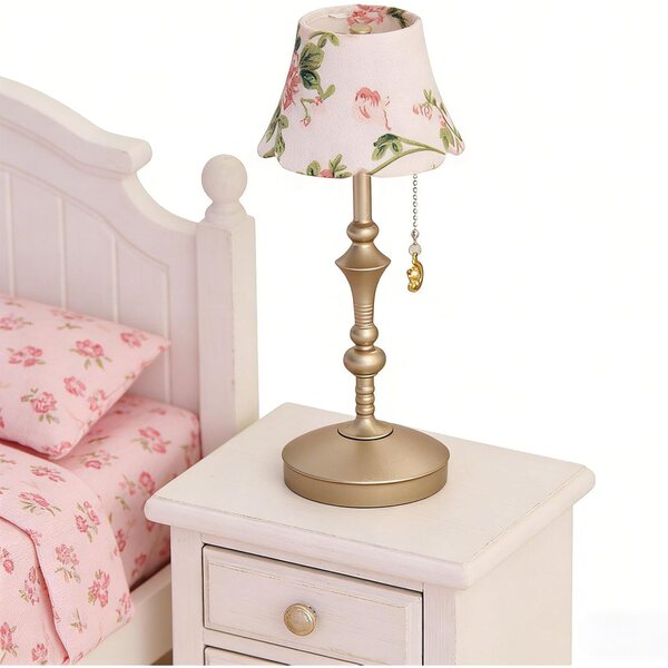 Lampada da Tavolo Miniatura Casa delle Bambole 1:12 con Illuminazione LED in Metallo
