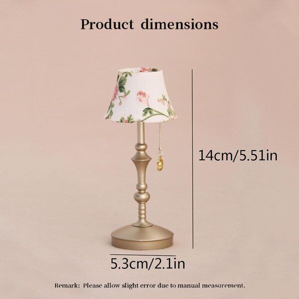 Lampada da Tavolo Miniatura Casa delle Bambole 1:12 con Illuminazione LED in Metallo
