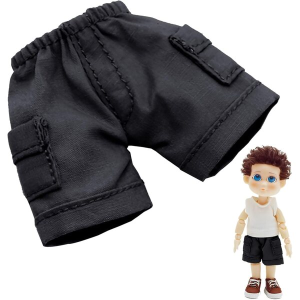 Schwarze Jeansshorts für 6,1 x 4,6 cm große Figuren – langlebig, handgefertigt und lichtecht