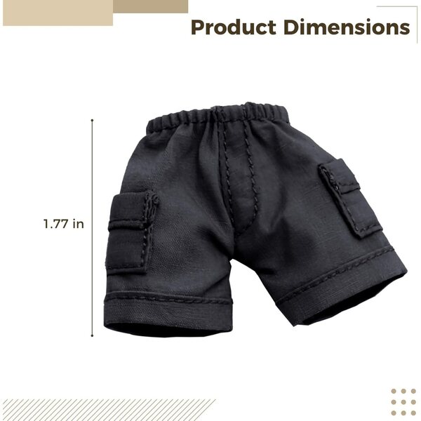 Schwarze Jeansshorts für 6,1 x 4,6 cm große Figuren – langlebig, handgefertigt und lichtecht