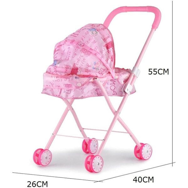 Zusammenklappbarer PP-Puppenwagen, Baby-Rollenspiel, ideales Geschenk