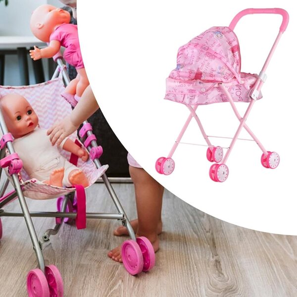 Zusammenklappbarer PP-Puppenwagen, Baby-Rollenspiel, ideales Geschenk