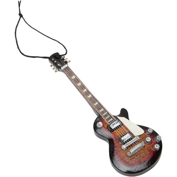 Modello Miniatura Chitarra Elettrica in Legno 12x4 cm - Ornamento Regalo Musicale