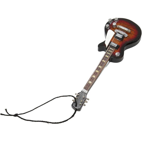 Modello Miniatura Chitarra Elettrica in Legno 12x4 cm - Ornamento Regalo Musicale