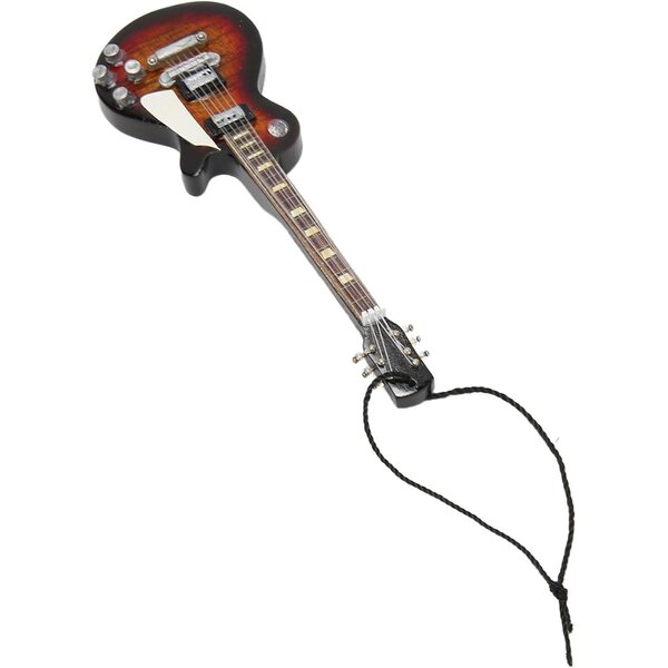 Modello Miniatura Chitarra Elettrica in Legno 12x4 cm - Ornamento Regalo Musicale