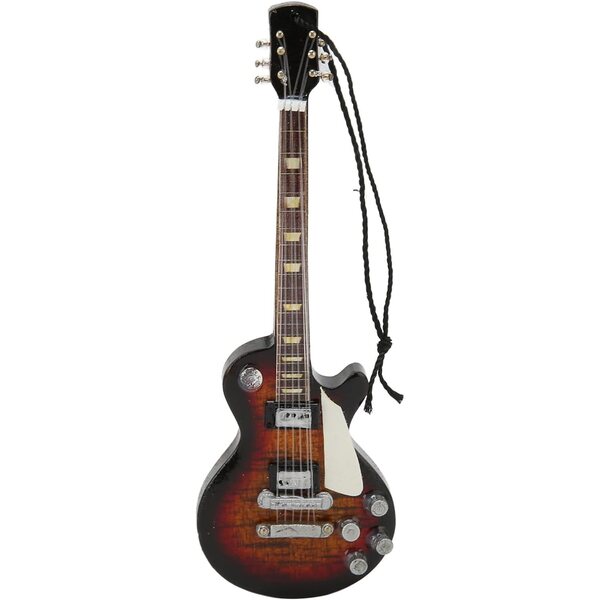 Modello Miniatura Chitarra Elettrica in Legno 12x4 cm - Ornamento Regalo Musicale