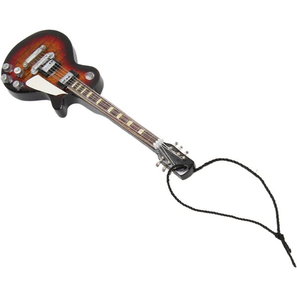 Modello Miniatura Chitarra Elettrica in Legno 12x4 cm - Ornamento Regalo Musicale