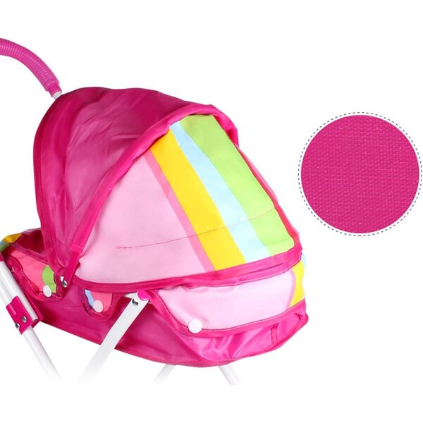 2-in-1-Puppenwagen mit abnehmbarem Stuhl und verstellbarem Verdeck