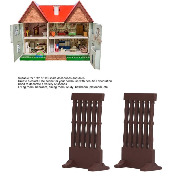 2 Pezzi Schermo Retrò in Legno per Casa delle Bambole 1:12 Mobili Miniatura Vintage