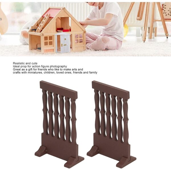 2 Pezzi Schermo Retrò in Legno per Casa delle Bambole 1:12 Mobili Miniatura Vintage