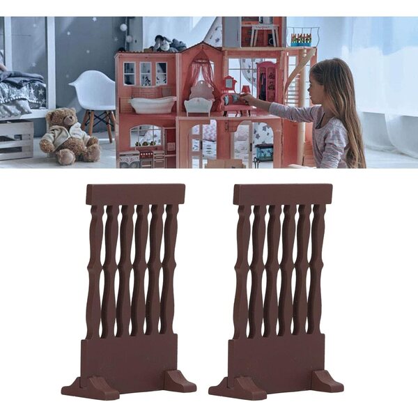 2 Pezzi Schermo Retrò in Legno per Casa delle Bambole 1:12 Mobili Miniatura Vintage