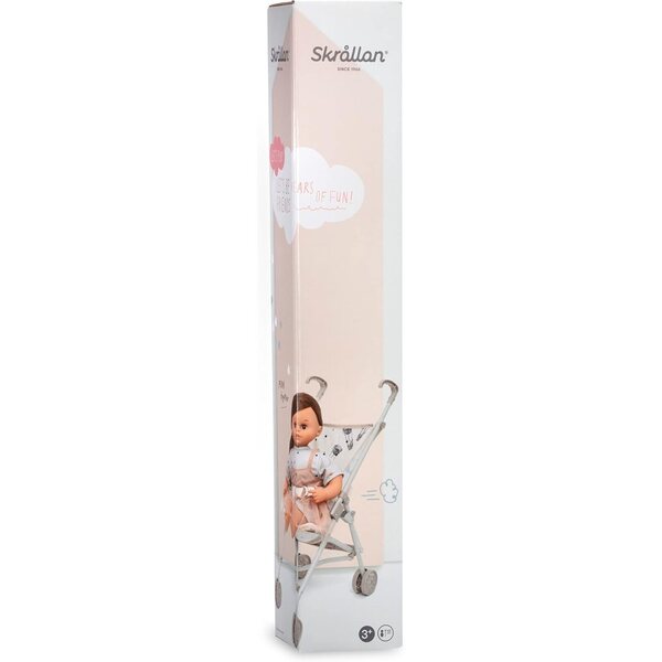 Puppa Skrållan Beige & Grauer zusammenklappbarer Kinderwagen mit Sicherheitsgurten