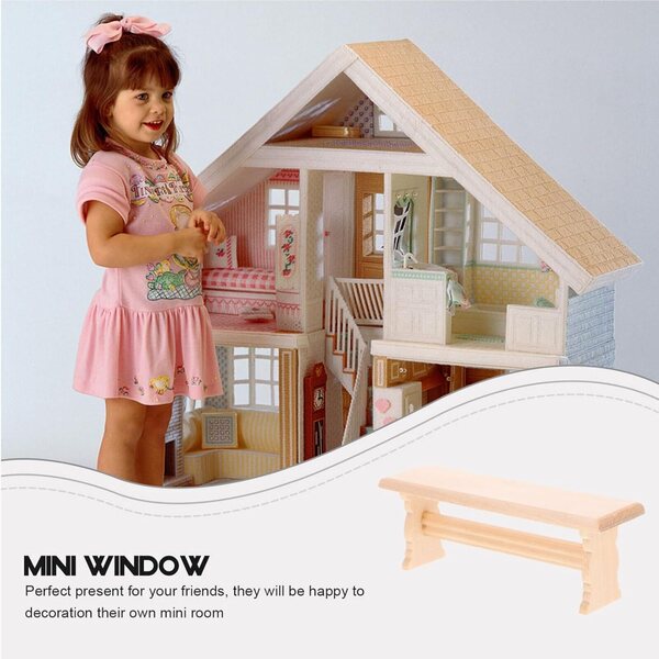 HEMOTON Mini Panca in Legno per Case delle Bambole, Decorazione Miniatura Realistica