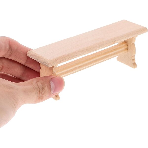 HEMOTON Mini Panca in Legno per Case delle Bambole, Decorazione Miniatura Realistica