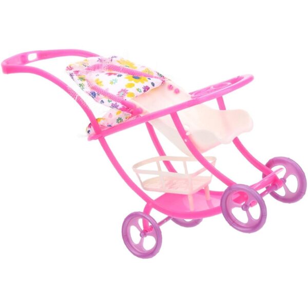 Miniatur-Poussette für rosa Puppen, realistisch und kompakt für Spiele und Dekorationen