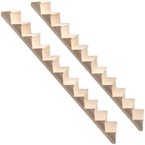 Scale in legno per casa delle bambole 1:12 set 2 pezzi senza corrimano