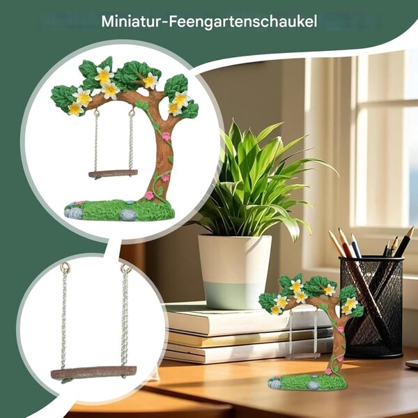 Generisch Dondolo in Miniatura in Resina per Casa delle Bambole e Giardino Fatato