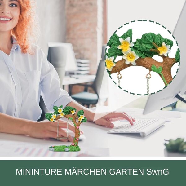 Generisch Dondolo in Miniatura in Resina per Casa delle Bambole e Giardino Fatato