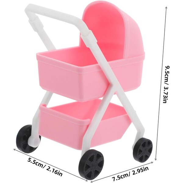 VICASKY Miniatur-Poussette für Puppen – realistisches Spiel und dekoratives Accessoire