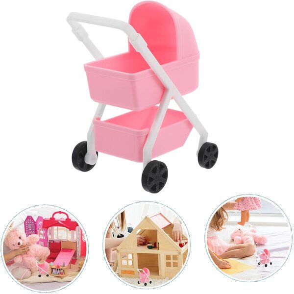 VICASKY Miniatur-Poussette für Puppen – realistisches Spiel und dekoratives Accessoire