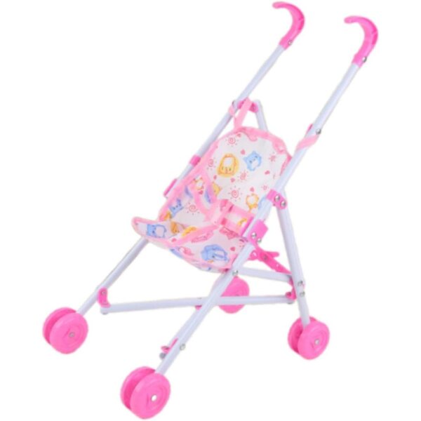 Mini-Klapppuppen-Kinderwagen – Simulationsspielzeug für Kinder von 1–3 Jahren, Rot