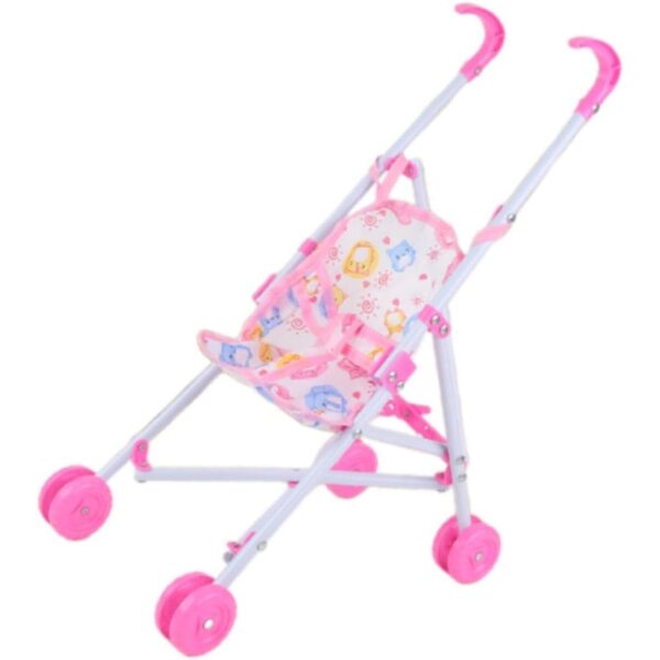 Mini-Klapppuppen-Kinderwagen – Simulationsspielzeug für Kinder von 1–3 Jahren, Rot
